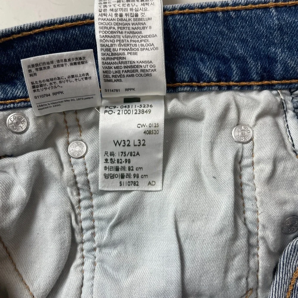 Levis Jeans Mens 32x32 Blue 511 Slim Fit Medium Wash Stretch Denim Grunge Punk